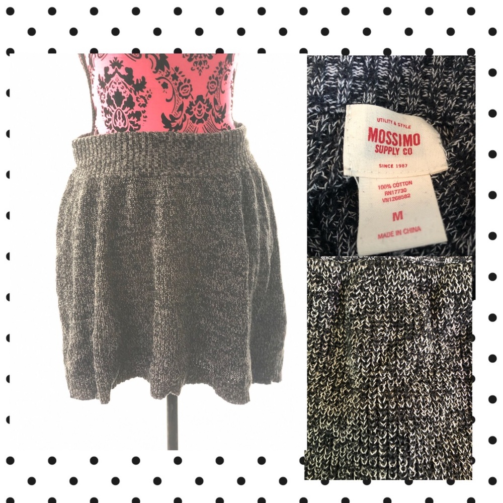 Mossimo Sweater Skirt Knit M Black Gray M